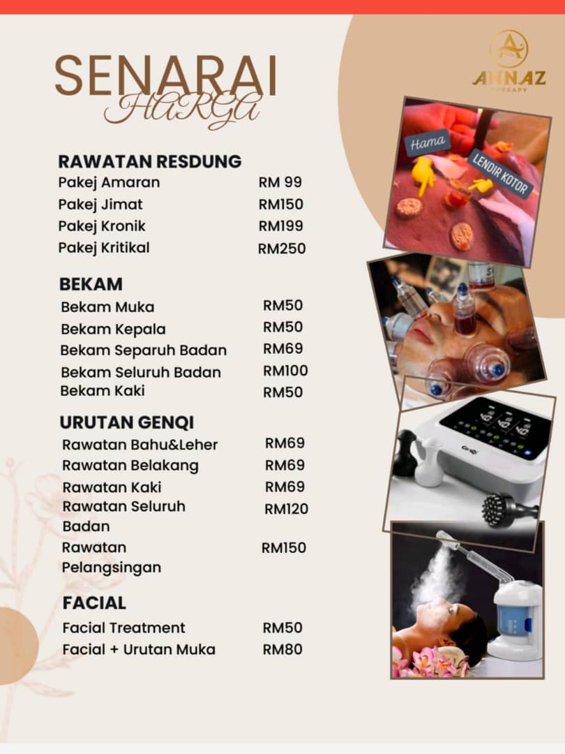 Senarai harga rawatan Annaz Therapy Centre